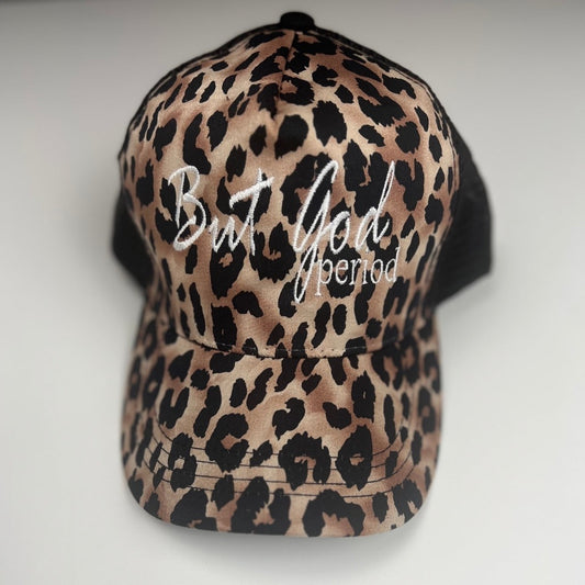 But God Period leopard print embroidery hat