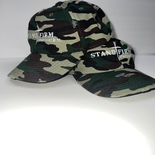 Stand firm embroidery Camo Hat